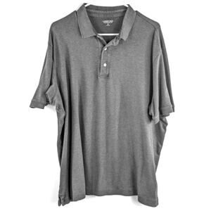 Lands End Men's XL Supima Cotton Polo Shirt Gray Traditional Fit Made Peru Golf